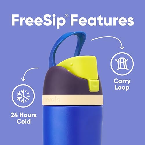 image for Owala Kids FreeSip Insulated Stainless Steel Water Bottle with Straw f