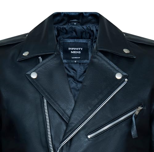 Men's Brando Biker Embossed Leather Vintage Jacket4