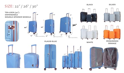 Luggage Set Hardshell 3 piece Lightweight Luggage (Persimmon Orange)2