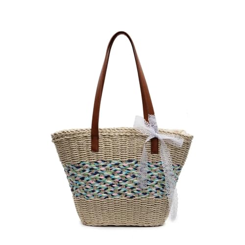 Summer Straw Tote & Bucket Bag Women Spacious Convertible Beach Commute Work Vacation Niche Bohemian Essentials