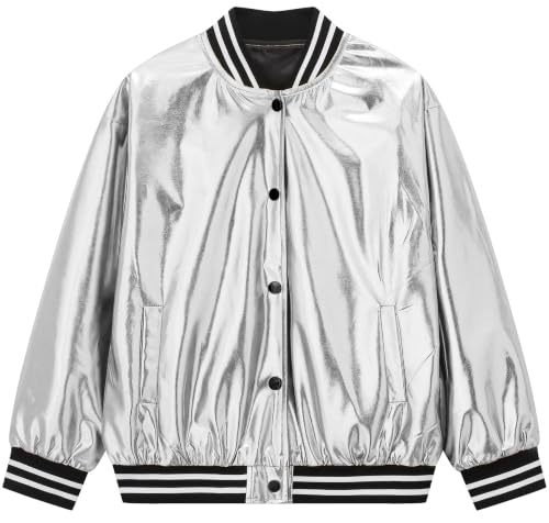 Image of Cromoncent Kids Varsity Baseball Jacket Colorblock Bomber Coat Unisex Boys Girls School Outwear, 18 Months - 14 Years
