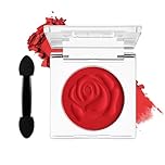 DE'LANCI True Red Single Matte Eyeshadow, Bold Gothic Red Highly Pigmented Eyeshadow, Long Lasting Waterproof Smooth Eye Shadow for Halloween Goth Cospaly Clown Makeup #05