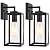 imizdlum 2-Pack Outdoor Wall Light Fixture with Tempered Glass, Exterior Wall Lantern with Easy-to-Clean Design, Waterproof Anti-Rust Wall Sconce for Front Porch, Black, E26 Base