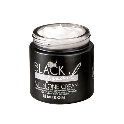 [Mizon] Zwarte Slak Slijm Crème (75ml) Premium Crème; Anti-verouderingsbehandeling; Koreaanse cosmetica met plantenextracten en zwarte slakkenmucine (All in One Black Snail Cream)
