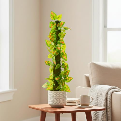 Image of fancymart Artificial Leaves Vine on Moss Stick 60 cm (Without Pot) | Decorative Indoor Plant for Home, Office, Cafe & Restaurant