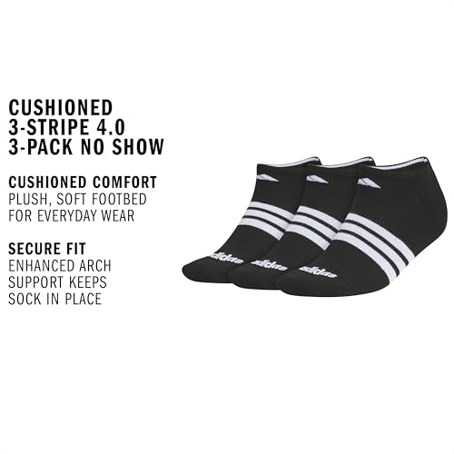 Image of adidas Cushioned No Show Socks 3-Pairs Durable & Comfortable