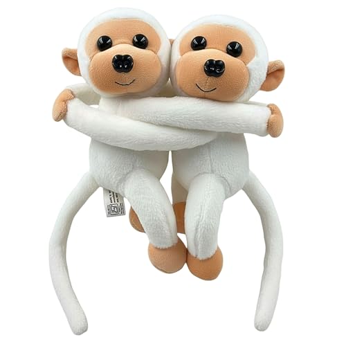 Image of Tickles 2 Pcs Monkey Soft Plush Toy Curtain Tiebacks Holder Clip for Children Living Room Decoration Accessories Window Curtain Decoration (Size: 28 cm Color: White)