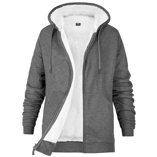 CityComfort Sweats à Capuche Femme Doublé Hoodie Pull Polaire Zippé Veste à Capuche Fourrée Blouson Doublé Vêtement Femme Hiver Chaud Tailles S-XL (Gris...