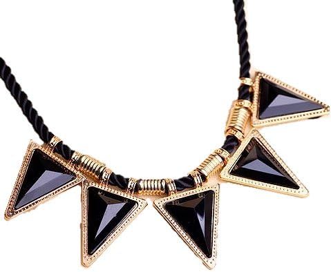 Amazon Co Jp ネックレス レディース 小 三角 逆三角 かっこいい お洒落 ブラック パンク ジュエリー