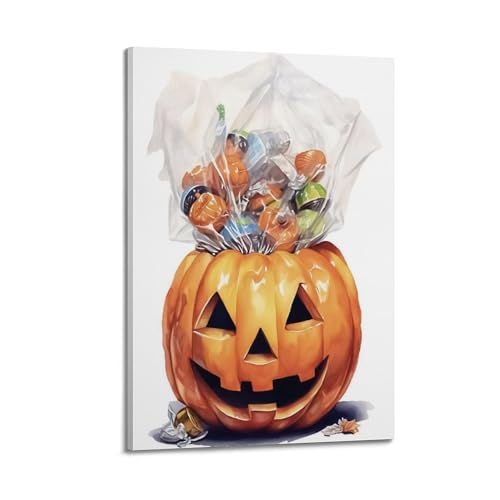 Toile bonbons d'Halloween pour une déco de chambre automnale