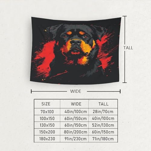 Couverture murale Rottweiler imprimée 3D pour décorer un dortoir - 6
