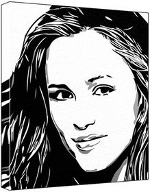 Jennifer Garner (100% Original Painting. Not A Print ) Acrylic Paint On Deep Framed Canvas (60 x 50 x 1.8 cm) 3-Colour Black/Grey/White-image-11