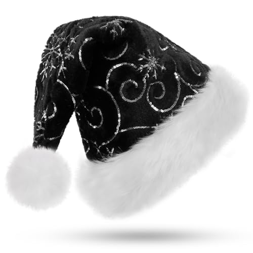 CITÉTOILE Erwachsener Weihnachtsmütze, Blattmuster mit...