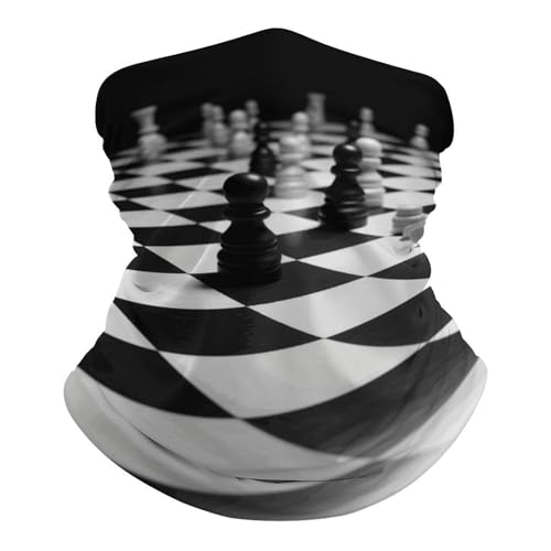 FZQVSGW Balaclava Neck Gaiter Black White Chess Checkerboard Neck Face Mask Windproof Scarf Face Cover for Men Women