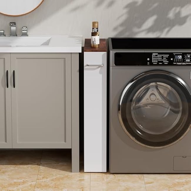 Nova Microdermabrasion 4-Tier White Slim Rolling Storage Cart, Slide-Out Utility Trolley with Handle, Mobile Shelving Organizer for Small Spaces, Kitchen, Laundry & Narrow Areas-zjErQnrw