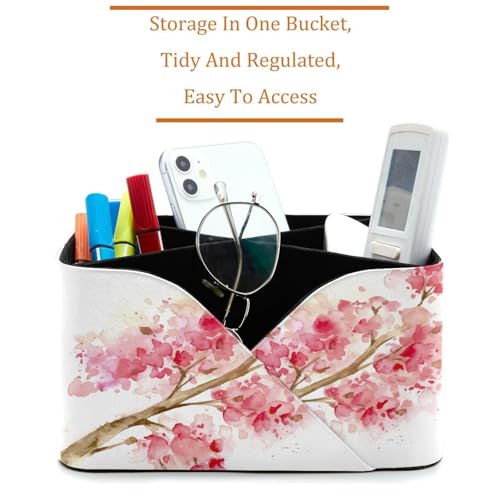 Organiseur de bureau aquarelle cerisier à 4 compartiments pour stylos - 3
