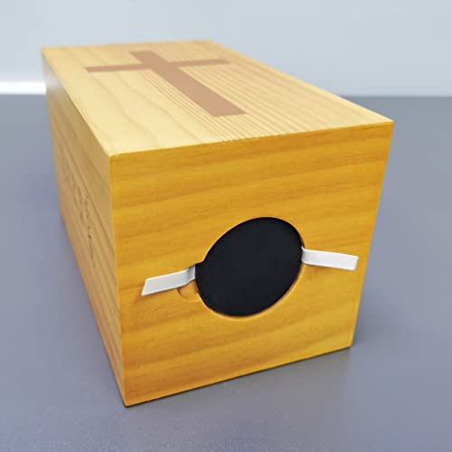 Caja de donaciones pequeña de madera 4 x 4 x 7 pulgadas miniatura 7