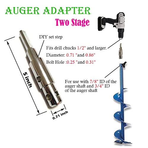 Rhking TWO STAGE AUGER ADAPTER Precision Durable Alloy Steel For Use With Auger Drill thumb #1
