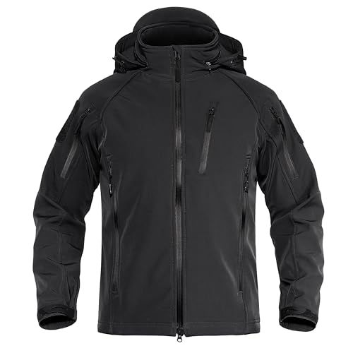 TACVASEN Men's Special Ops Military Jacket Water Resistant Windproof Tactical Winter Zip Up Rain Coat Hunting Outdoors