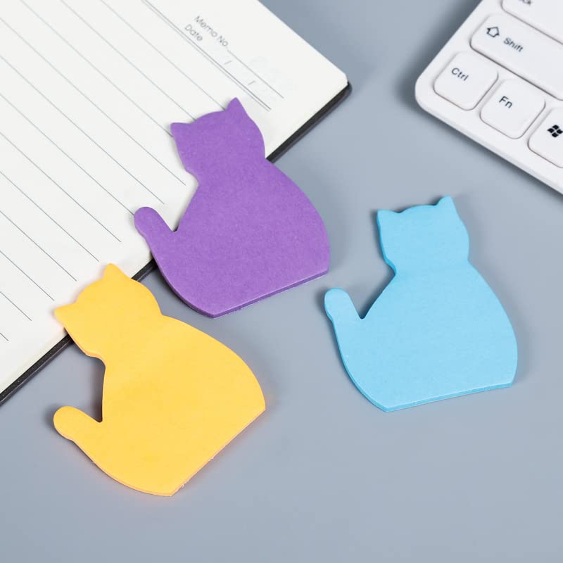 9 Blocs Notes Autocollants Forme Chat Noir - 7,6x7,6 Cm, 50 Feuilles - Pour Bureau, école, Cadeau
