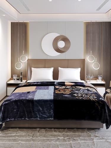 Image of Monte Carlo Double Bed Heavy Winter Blanket Moon Valley 2 Ply Box Pack 871 GSM | 4.5 KG, (240x220 CM) Navy Blue