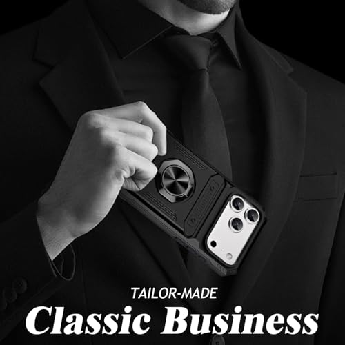 Coque iPhone 2025 Pro Max avec porte-cartes caché et béquille rotative 360 - 4