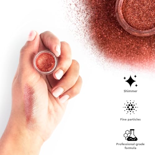 Image of C2P Pro Eyeshadow Pigment for Eye Makeup - 2g | Long-Lasting and Highly Pigmented Loose Precious Pigments with Metallic Effect | Cosmetics For Women and Girls,Copper 09, 2 grams
