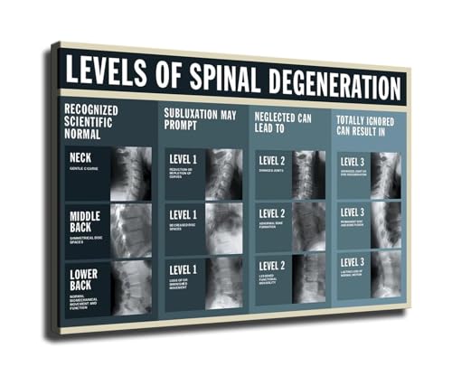OLQEAAUF Chiropractic Spinal Degeneration Poster Educational Wall-Art for Clinic Office Waiting Room Decor(Unframed,16X24inch(40X60cm))
