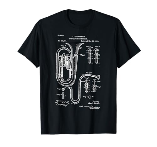 Tuba Patent Graphic vintage Tuba T-Shirt