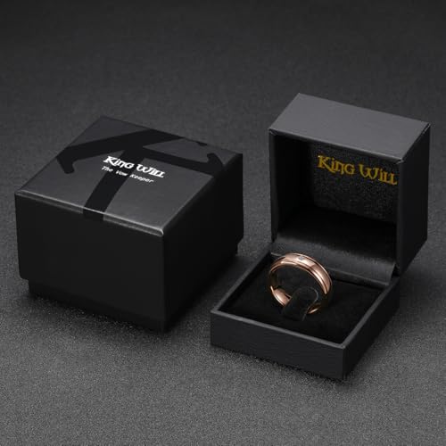 Image of King Will Men's Women's Tungsten Carbide Ring 24k Gold Plated Rose Gold Plated Domed Polished Finish Wedding Band