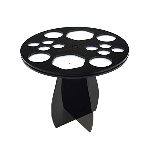 KeyZone Acrylic Makeup Brush Tree Holder Foundation Brushes Dryer Organizer Air Drying Tower Black