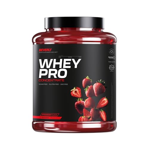 Beverly WHEY PRO 2 kg – Whey Protein Concentrate Premium | 28 g Proteína por Toma | 58 Servicios | Ganancia Muscular Rápida y Recuperación | Ideal Gym y Fitness (2 Kg, Fresa)