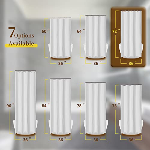 Image of Stall Shower Curtain Fabric 36 x 72 inch - Waffle Weave, Spa, Hotel Collection, Heavy Duty, Water Repellent, White - Pique Pattern for Decorative Bathroom Curtains (230 GSM)