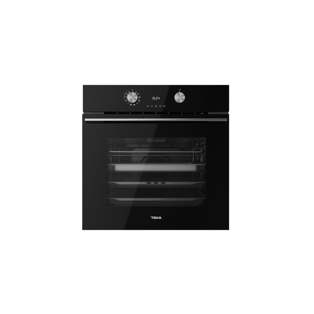 Teka SteamGourmet HLB 8550 SC Four multifonction de 59,5 cm, système de nettoyage SteamCleanPRO, fonction spéciale cuisson à la vapeur, réservoir d'eau, 12 fonctions de cuisson, 70 l, verre noir