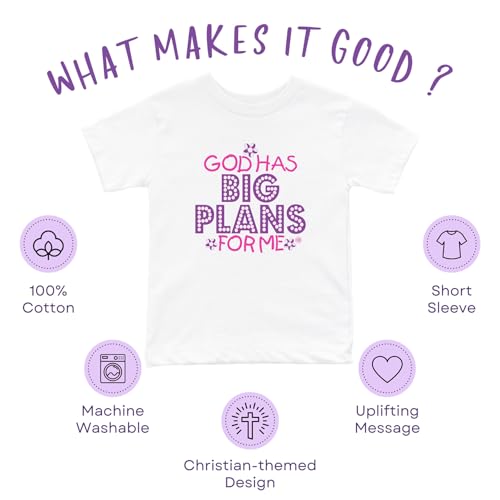 God Has Plans for Me Girls Christian T-Shirt, 100% Cotton, Short Sleeve3