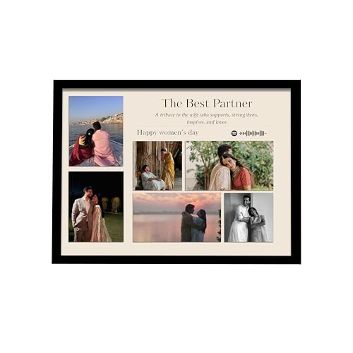 Image of Customized Photo Frame Wall Decor Spotify Gift For Wife Mother Sister Girlfriend and Friend, Personalized Women's Day and Mothers Day Photo Frame Gift For Home Living room Bedroom 23x32 cm