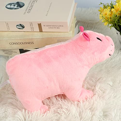 Hotbest Capybara Rodent Plush Toy, Cute Cartoon Capybara Stuffed Animal, Heal Your Mood, Super Soft Brown Plush Doll Toy Figure, Wild Animals Crawling Plushie Toys For Kids Adult Lovers (Pink) #TOP1