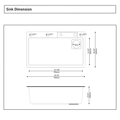 Lefton 304 Stainless Steel Kitchen Sink Set With Waterfall Faucet, Pull-Out Faucet, Drain Basket, Inside-Basin, And Cutting Board, Grey, Ks2203 #TOP2