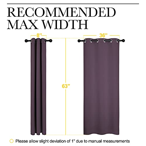 Image of NICETOWN Small Blackout Curtains, Triple Weave Home Decoration Room Darkening Solid Grommet Top Blackout Curtains /Drapes for Bedroom Dining Room(Set of 2, 42 x 63 Inch, Plum)
