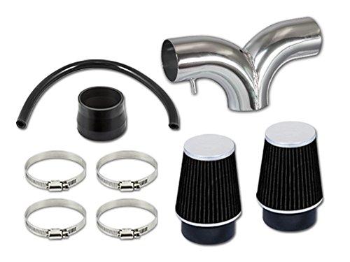 R&L Racing Black Dual Short Ram Air Intake Kit + Filter 02-11 For Ram 1500 3.7L V6 02-07 Ram 1500 4.7L V8 04-10 Dakota 3.7 V6 4.7L V8