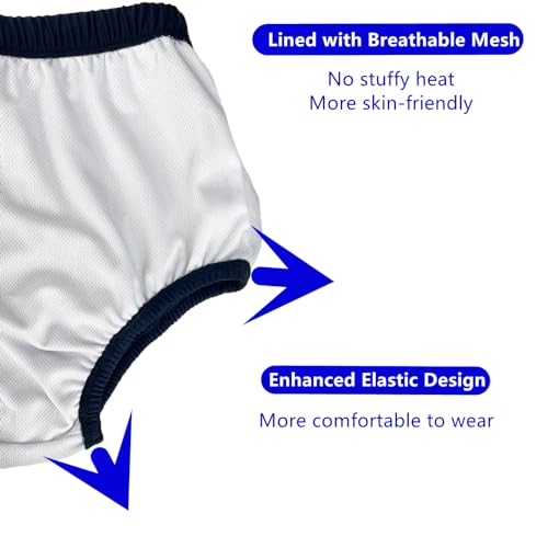 Miniatura 5 de Aqx Pañales De Natación Reutilizables Para Adultos, Necesidades Especiales, Pañales De Tela Lavables, A Prueba De Fugas, Pañales De Nadadores Para Protección De Incontinencia, Unisex L, Azul