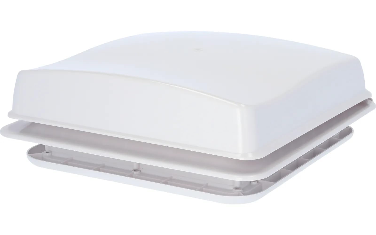 BERGER Turbo Vent | Claraboya con Ventilador 12V para Caravana y Autocaravana (28x28 cm), Extractor de Techo Silencioso para Baño y Cocina, Ventana Camper con Mosquitera, Blanco (Espesor hasta 80mm)