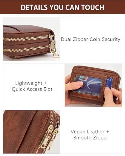 Image of Credit Card Holder for Women,Accordion Wallet with wristlet