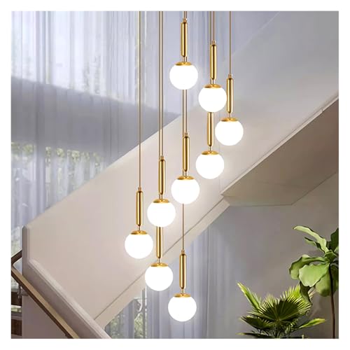 Éclairage d'escalier moderne à LED et suspension design or pour intérieur - 5