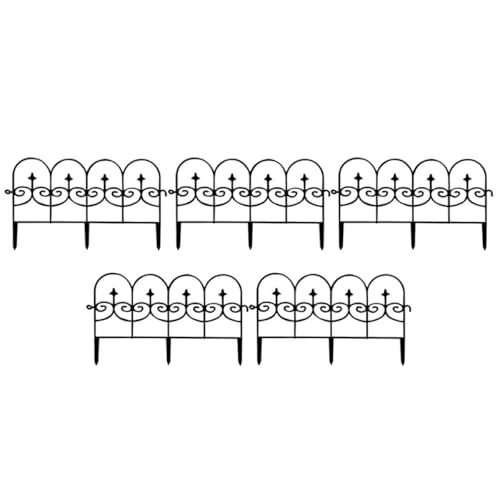 MAGICLULU Lot de 5 Clôtures Décoratives en Plastique Détachables Bordure de Clôture de Tombe Portable pour Jardin et Animaux Barrière Jardin Extensible...