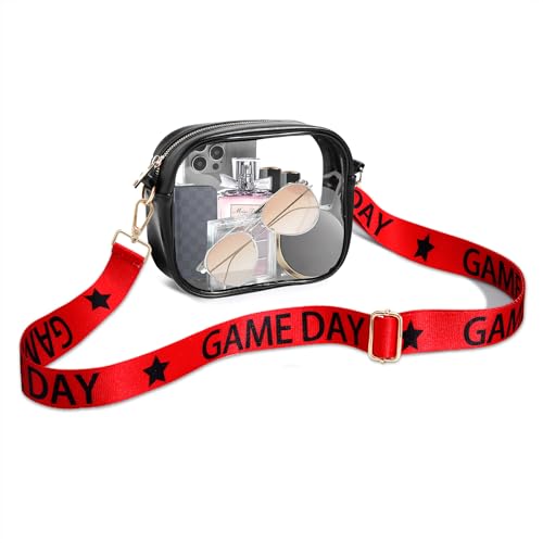 NLCAC Clear Bag for Stadium Events Game Day Clear Stadium Bag Adjustable Straps Crossbody Shoulder Bag for Sports Concerts