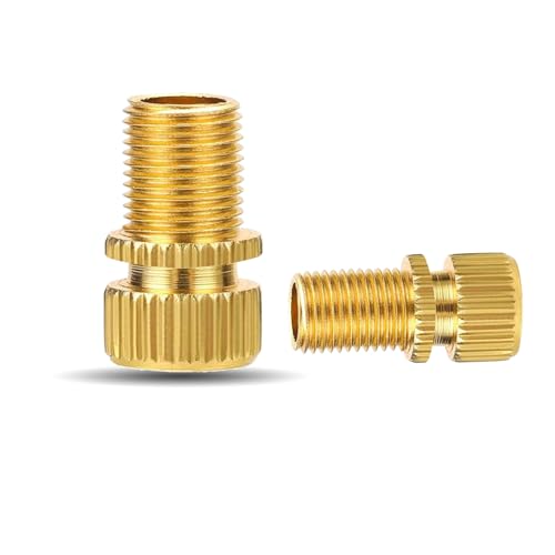 Image of Brass Presta Valve Adapter, Convert Presta to Schrader Adaptor, Inflate Tire Using Standard Pump or Air Compressor for All Types of Bikes, e-Bikes, e-Scooters, Motocycle and Cars 1pcs