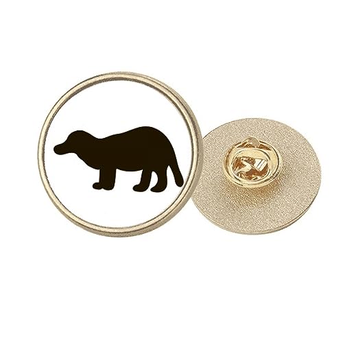 Broche ronde en métal doré style Art déco noir M finition luxe