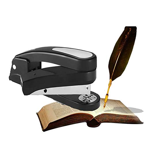 Hangang Agrafeuse Rotative à 360 Degrés Pince Agrafeuse de Bureau Capacité de 20 Feuilles (Noir) Cover