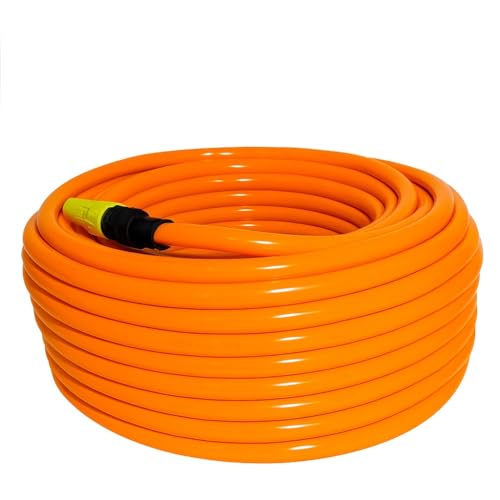 Mangueira de Jardim Siliconada 50 Metros Laranja Kit Completo Reforçada Resistente Anti Torção(25 Metros)